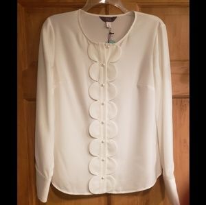 Averile Scallop Placket Blouse